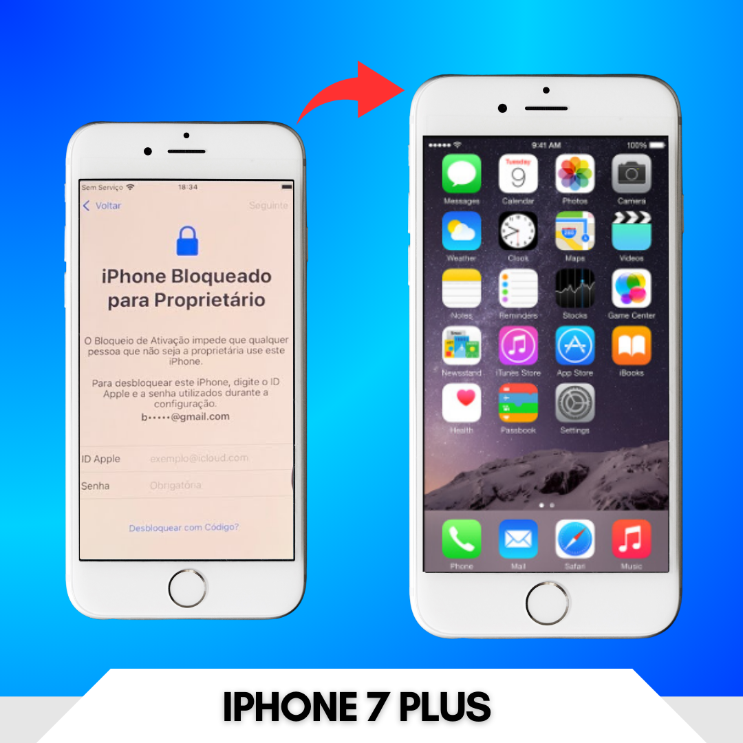 Desbloqueio iPhone 7 Plus: Semi Definitivo