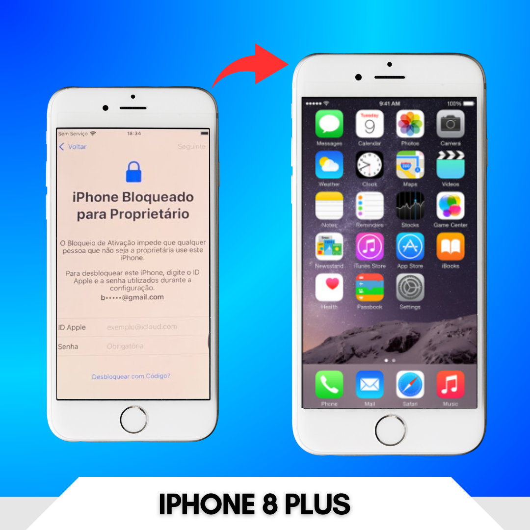 Desbloqueio iPhone 8 Plus: Semi Definitivo